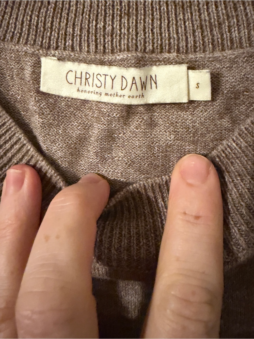 Christy Dawn Carson small Taupe Crewneck Sweater - Picture 4 of 7